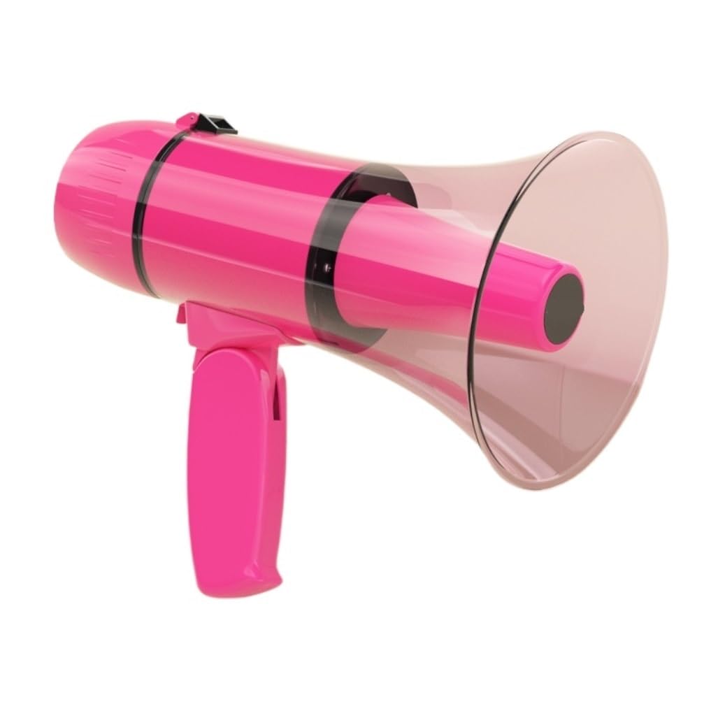 Haut-Parleur Mégaphone Mégaphones À Main Volume Réglable Haut-Parleur Mégaphone Moderne Sirène Intégrée Dispositif USB pour L'extérieur Mégaphone(Rosa)