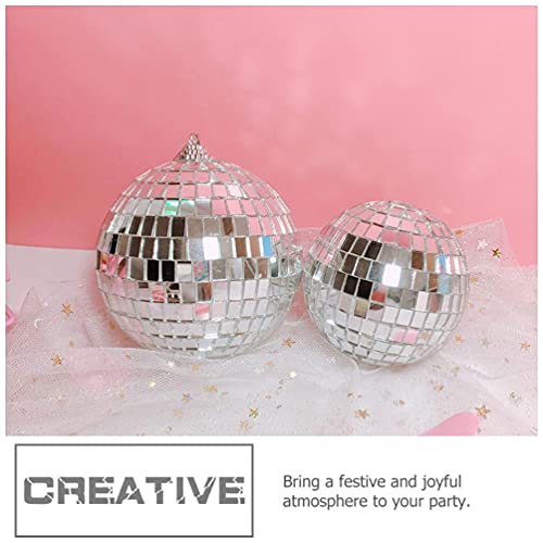 Cabilock 24Pcs Discoteca Bolas de Espelho de Prata Pendurado Bola para Festa DJ Efeito de Luz Da Árv