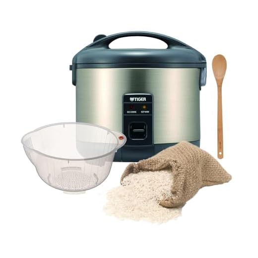 Tiger JNP-S10U 5.5 Cup Capacity White Rice Cooker with Spatula and Measuring Cup Bundle with Rice Washing Bowl and Bamboo Spoon (3 Items)