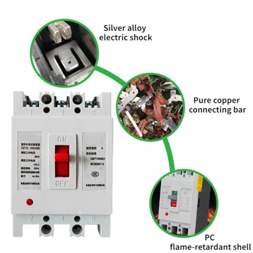 Disjoncteur boîtier moulé triphasé protégeant contre la surcharge électrique 63A 380V - 2