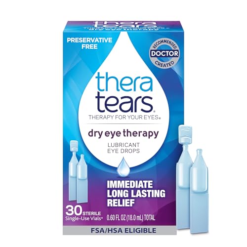 TheraTears Dry Eye Therapy Lubricating Eye Drops for Dry Eyes, Preservative Free eye drops, 30...