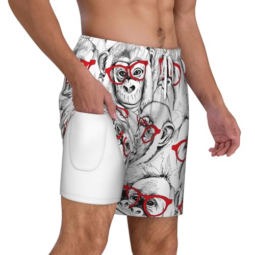 Monkey Funny Men's Swim Trunks Board Shorts Quick Dry-3