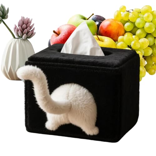 Dybnuhoc dispensadora de pañuelos, dispensador de servilletas de gato, bonito soporte de de pañuelos de felpa | para encimera de cocina, dormitorio, apartamento, hotel, aparadores, viajes