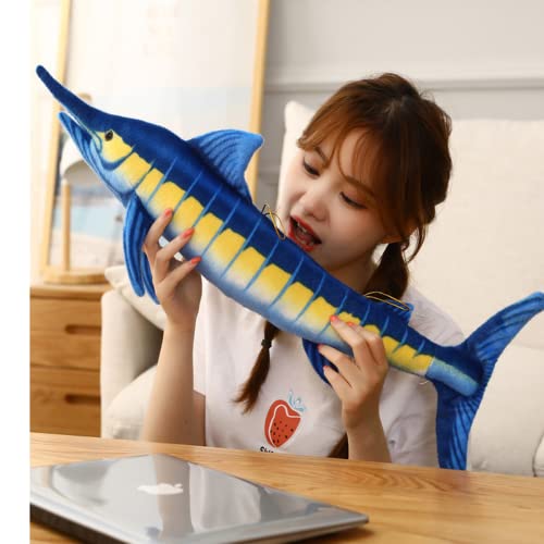 Giant Tuna Plush Animal Toy, Sea Animal Plush Pillow, Super Soft Plush Doll Plush Toy, Fish Toys For Kids Adult Birthday Gift (40”，Blue Yellow) #TOP2