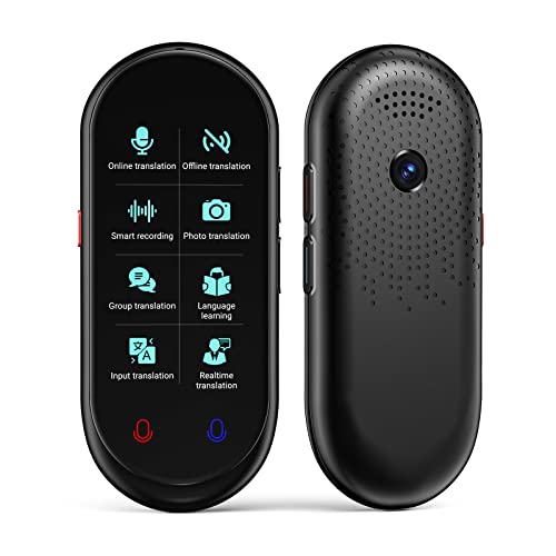 Language Translator Device No WI-FI, Artificial Intelligence Voice Instant Two-Way Language Translation Support Offline, Recording and Photograph