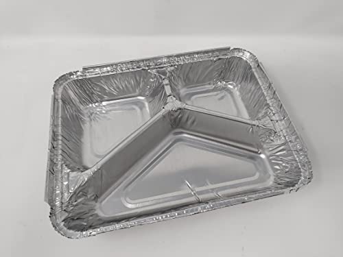 Bandejas rectangulares de aluminio con compartimentos para horno y asar 990cc 2