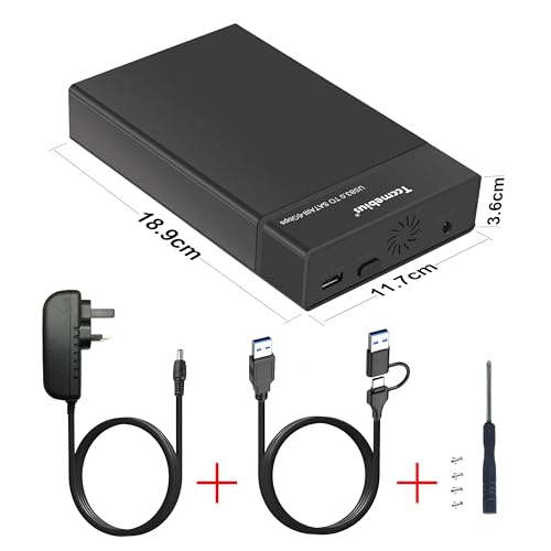 Tccmebius External Hard Drive Enclosure USB 3.0 to SATA Docking Station for 2.5/3.5 Inch SATA I/II/III HDD SSD with USB A/C Cable, Up to 22TB, Support UASP Automatic Sleep Function Tool-free (TCC-S8) - Image 8