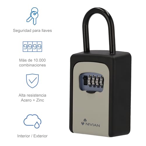 Miniatura 3 de Nivian - Caja De Seguridad Para Llaves, Caja De Cerradura, Armarios De Llaves, Pared. Alta Resistencia, Para Hogares Y Negocios Caja De Llaves Con Enganche