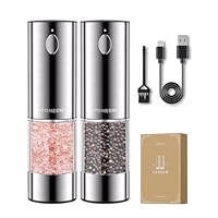 Elektrische Salz & Pfeffermühlen 2er Set - USB Wiederaufladbar Mit Keramikmahlwerk