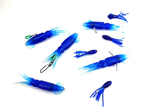 Squidnation Game Fish Mini Flippy Floppy Fishing Daisy Chain Tuna & Marlin Electric Blue & Blue #TOP2