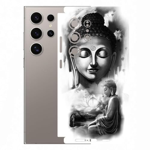 Image of AtOdds Mobile Skin Sticker Wrap | Compatible for Samsung S24 Ultra (5g) | Scratchproof Matte Finish | Full Coverage for All Sides & Camera Protection (Design - Buddha)
