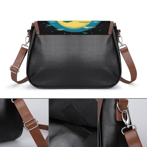 Saint Lucia Beach Palm Trees Crossbody Bags for Women Flapover Leather Shoulder Handbag Adjustable3