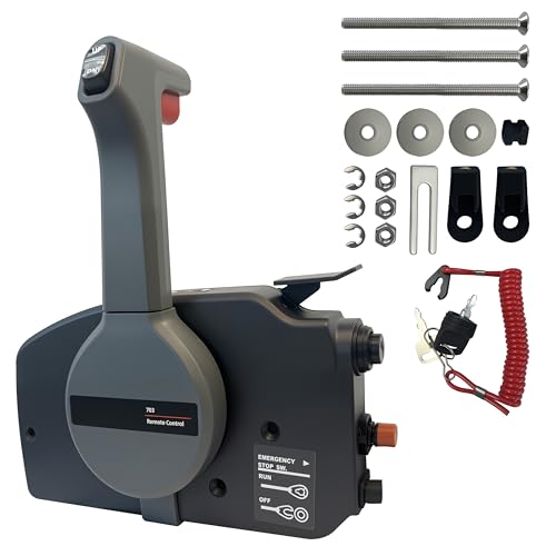 Outboard Remote Control Box Side Mount Push Open Outboard Motor New Generation Boat Throttle Control For Yamaha With 10 Pin Cable 16.7Ft Harness OEM 703-48207(upgraded version 703-48205)