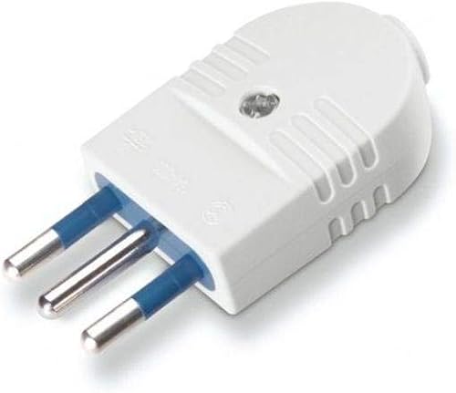 Scame azzurra - Clavija con salida axial serie azzurra 2 polos+tierra 10a blanco