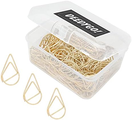 120 Pieces Gold Paper Clips Teardrop Medium Stainless Steel Drop-Shaped Paper Clips for Office School Supplies Wedding Invitations Scrapbooking Bookmarks Kids Women Planners (1.3 inch) by DEEDYGO