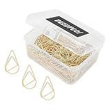 120 Pieces Gold Paper Clips Teardrop Medium Stainless Steel Drop-Shaped Paper Clips for Office Schoo