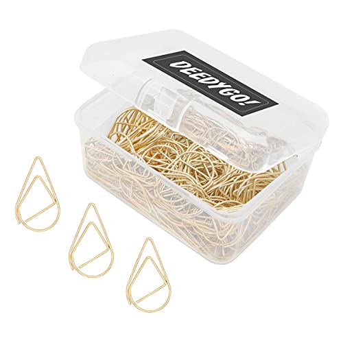 120 Pieces Gold Paper Clips Teardrop Medium Stainless Steel Drop-Shaped Paper Clips For Office School Supplies Wedding Invitations Scrapbooking Bookmarks Kids Women Planners (1.3 Inch) By Deedygo #TOP3