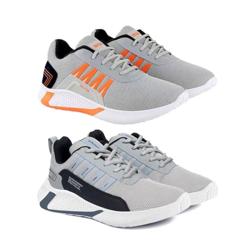 BRUTON Combo Pack of 2 Men's Sports Shoes Running Shoes, Gym, Training, Casual Shoes for Men