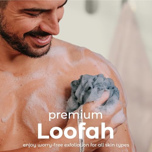 MainBasics Shower Loofah Sponge Pouf, Set of 3, Airy Blossom - 1