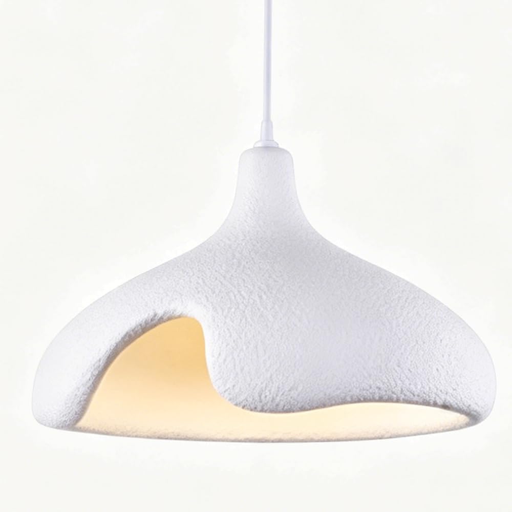 Lampa wisząca ze styropianu o wysokiej gęstości, regulowana podstawa E27, kształt kamienisty, w stylu Wabi-Sabi, idealna na wyspę kuchenną, do biura, na balkon, kawiarnię lub winiarnię.