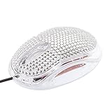 Crystal Case Rhinestone USB Optical LED Scroll Wheel Computer Mouse (Silver)