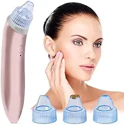 Aparelho Removedor de Cravos e Espinhas Facial USB 3 Níveis Sucção com 4 Ponteiras