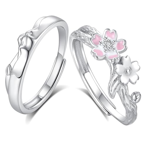 【083BASE】 富士山＆桜モチーフ/925スターリング/シルバーペアリング/8号～24号対応オープンサイズ/オリジナルデザインパッケージ/ジルコニア