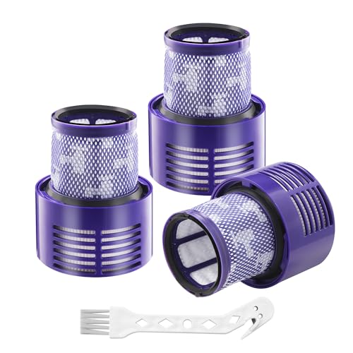 3 pezzi Filtri e 1 spazzola per la pulizia per Dyson V10 SV12, per la serie V10 Ciclone, Absolute, Animal, Motorhead, Total Clean. Adatto per Filtro Dyson V10, sostituire #DY-969082-01