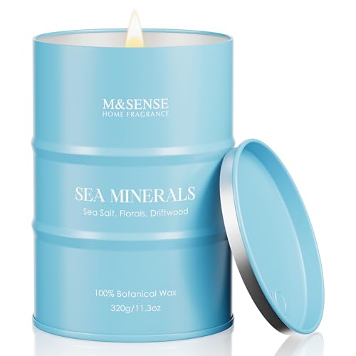 Image of M&SENSE Sea Minerals Scented Candles Ocean, 11.3oz | Aromatherapy Summer Candle, Stress Relief Meditation Relaxing, Housewarming Gifts for Women Men, 70 Hour Long Burning