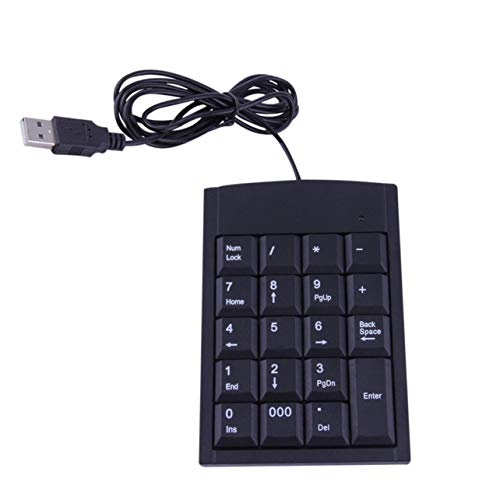 MARSPOWER Mini Clavier numérique USB avec 19 Touches, Adaptateur numérique de Clavier, Clavier numérique Plug and Play pour Ordinateur Portable - Noir Cover