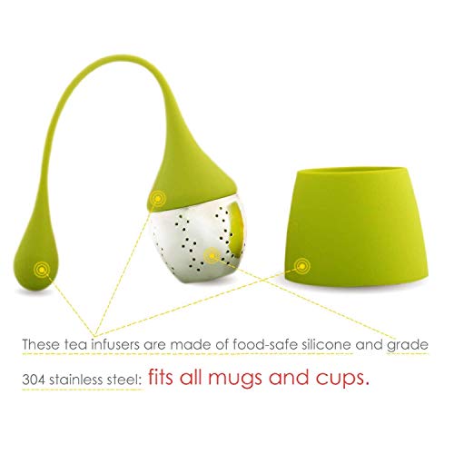 iNeibo Infusor de té, Filtro Té de Acero Inoxidable y silicona Alimenticio, Bola Infusiones con Recipiente Colador… - Imagen 5