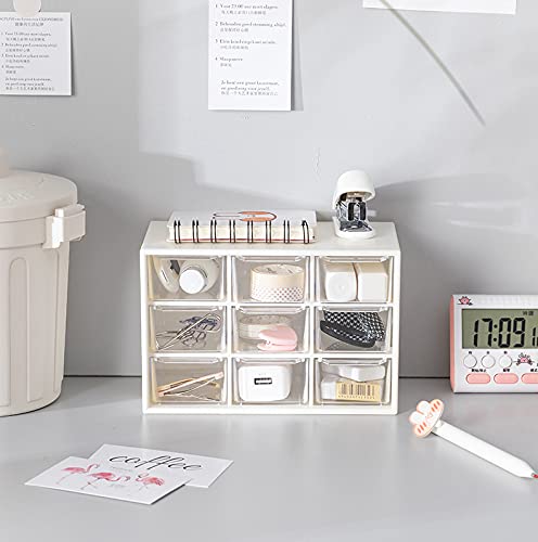 Mini Desk Organizer With Drawers, Office Supplies And Jewelry Storage Case 9 Drawers - White #TOP7