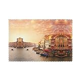 Hermosos manteles individuales aislados con vista al canal de Venecia, 30,5 x 45,7 cm, juego de 6 manteles individuales lavables de Navidad para cocina y exteriores