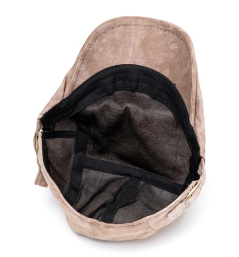Image of Quanhaigou Unisex Denim Newsboy Hats Flat Ivy Gatsby Cabbie Driving Berets Hat Cotton Dad Cap for Men Women