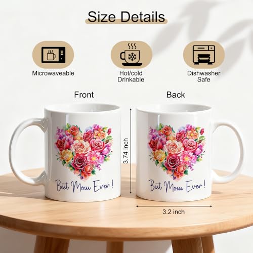 Taza de Cerámica Blanca 11 oz con Diseño Floral miniatura 2