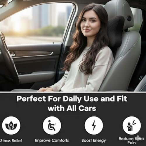 Image of Car Neck Rest Pillow | Ultrasoft Pillow for Comfortable Car Rides |Headrest Pillow - Pack of 2 | Memory Foam| Best for Long & Short Travel |Memory Foam Car Seat Head Rest Pillow for Neck
