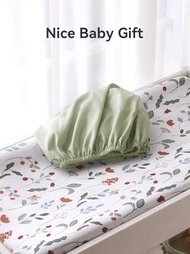 Image of Changing Pad Cover Set in Soft Jersey Material - Fits 32 inch /34''x16 Contoured Pad for Babies, Forest Floral
