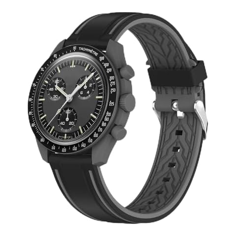 Wizvv 20mm Silicone Replacement Strap for Moonswatch Cover