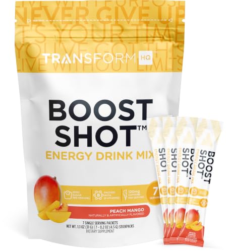 TransformHQ TransformHQ Boost Shot Powder Drink Stick Packets (Peach Mango) 7 Pack sold by Nutricost - Amazon Seller - US