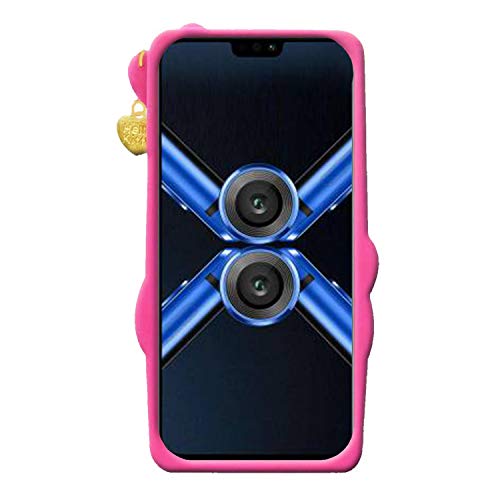 Image of Unirock Hello Kitty Back Case Cover for Honor 8X| 3D Cute Hello Kitty Case |Soft Silicone Rubber Back Cover with Pendant Kitty Cover for Honor 8X (Pink)