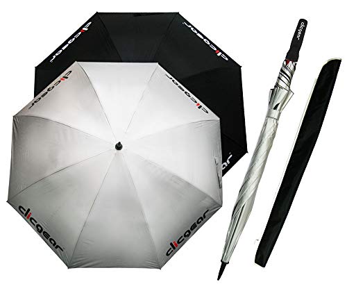 Clicgear Double-Canopy 68” Wind Resistant Umbrella For Sun And Rain (Silver) #TOP3