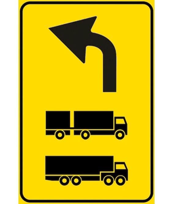 CARTELLO IN LAMIERA SCATOLATA RETTANGOLO 60X40 cm - preavviso direzione autocarri consigliata - SEGNALE CATARIFRAGENTE CON CAVALLETTO (CARTELLO)