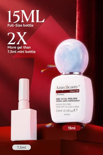 Image of AZUREBEAUTY HEMA-Free 15ML Gel Polish Set, 6 Colors Jelly Glitter Red Black