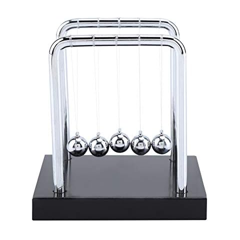 Newtons Balance Balls Toy, Newton's Cradle Balance Balls with Pendulum Ornaments Toy Metal Balance Ball Physics Science Cover