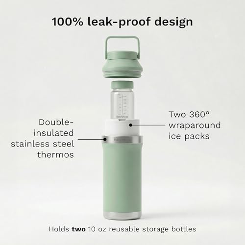 Baby Brezza All Day Portable Breastmilk Cooler, Large 20oz Capacity, Green - image 3