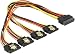 Produktbild DeLock Kabel SATA 15Pin Stecker 4X SATA 15Pin Buchse, Schwarz/Rot