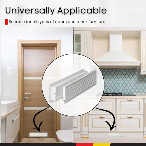 Steinberg14 Türlüftungsgitter 457x92mm - Weiß Lüftungsgitter für Tür - Kunststoff Doppelseitig Abluftgitter - Belüftungsgitter Türlüftung Kunststoffgitter Lamellengitter mit Schrauben