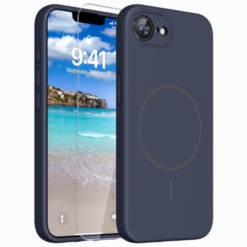 Image of Magnetic for iPhone 17e Case /iPhone 16e Case,Shockproof Matte Case,Blue | with Screen Protector,Compatible with MagSafe,Military Grade Drop Protection,Full Camera Protection,Non-Slip Design Cover