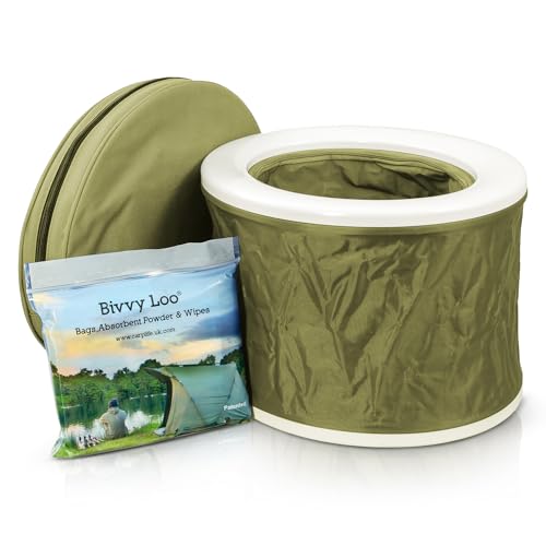 Bivvy Loo Campingtoilette, tragbar, faltbar, max Tragfähigkeit ca. 140 kg, für Camping, Angeln