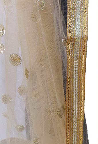 themilestocks Woman's Embellished Net Dupatta Scarf Shawl Wrap Soft Indian Bridal Wedding3